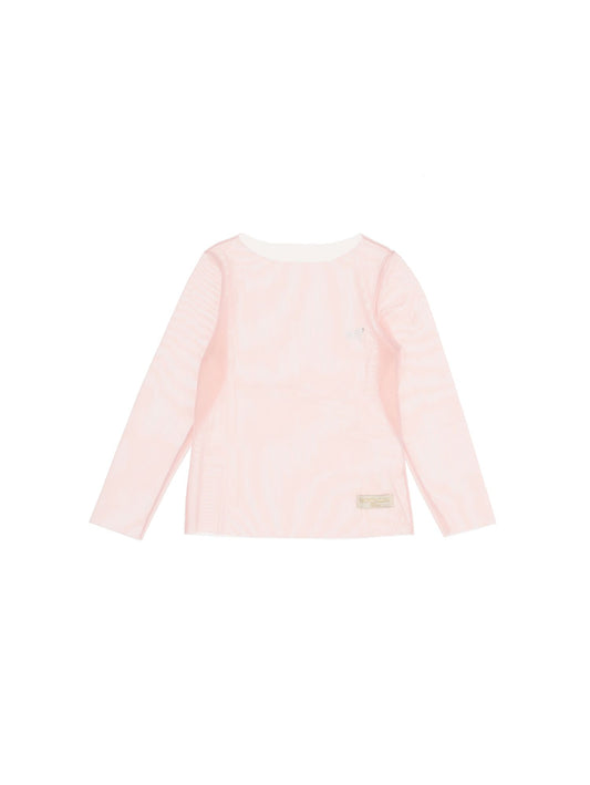 Long-sleeved tulle T-shirt