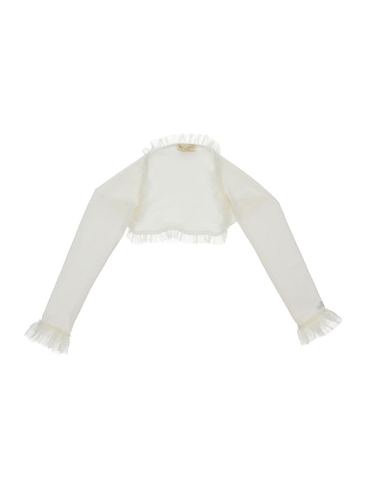 Crêpe and tulle shrug
