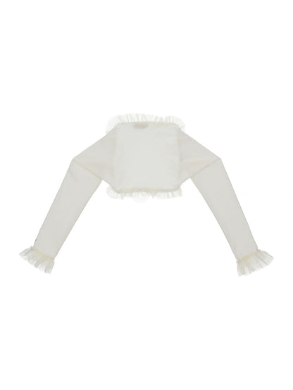 Crêpe and tulle shrug