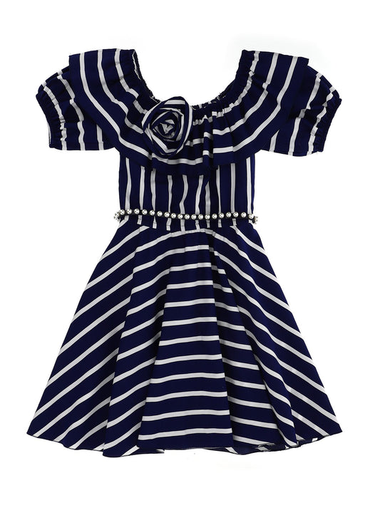 Vestito a righe in popeline