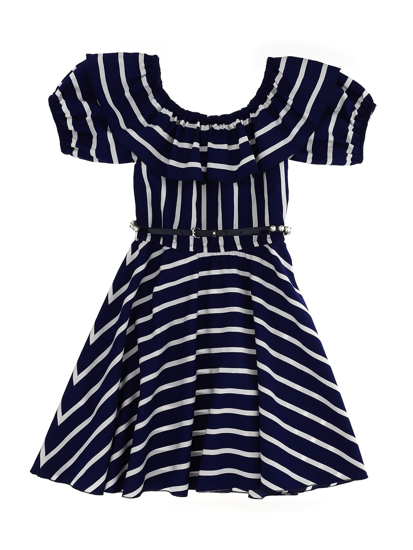 Vestito a righe in popeline