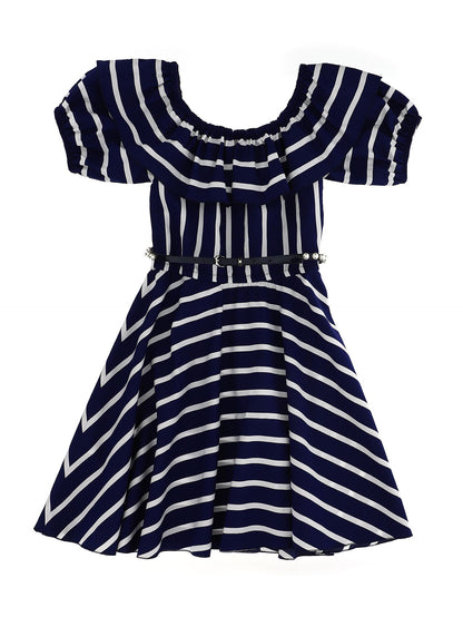 Vestito a righe in popeline