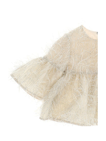 Organza fringed top