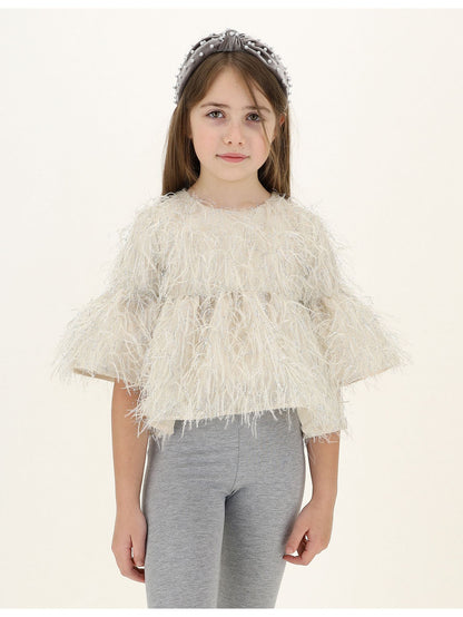 Organza fringed top