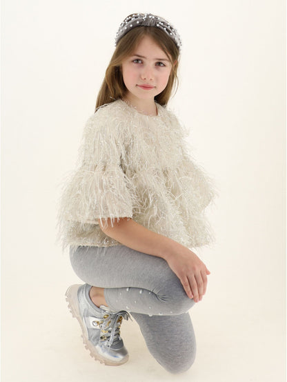 Organza fringed top