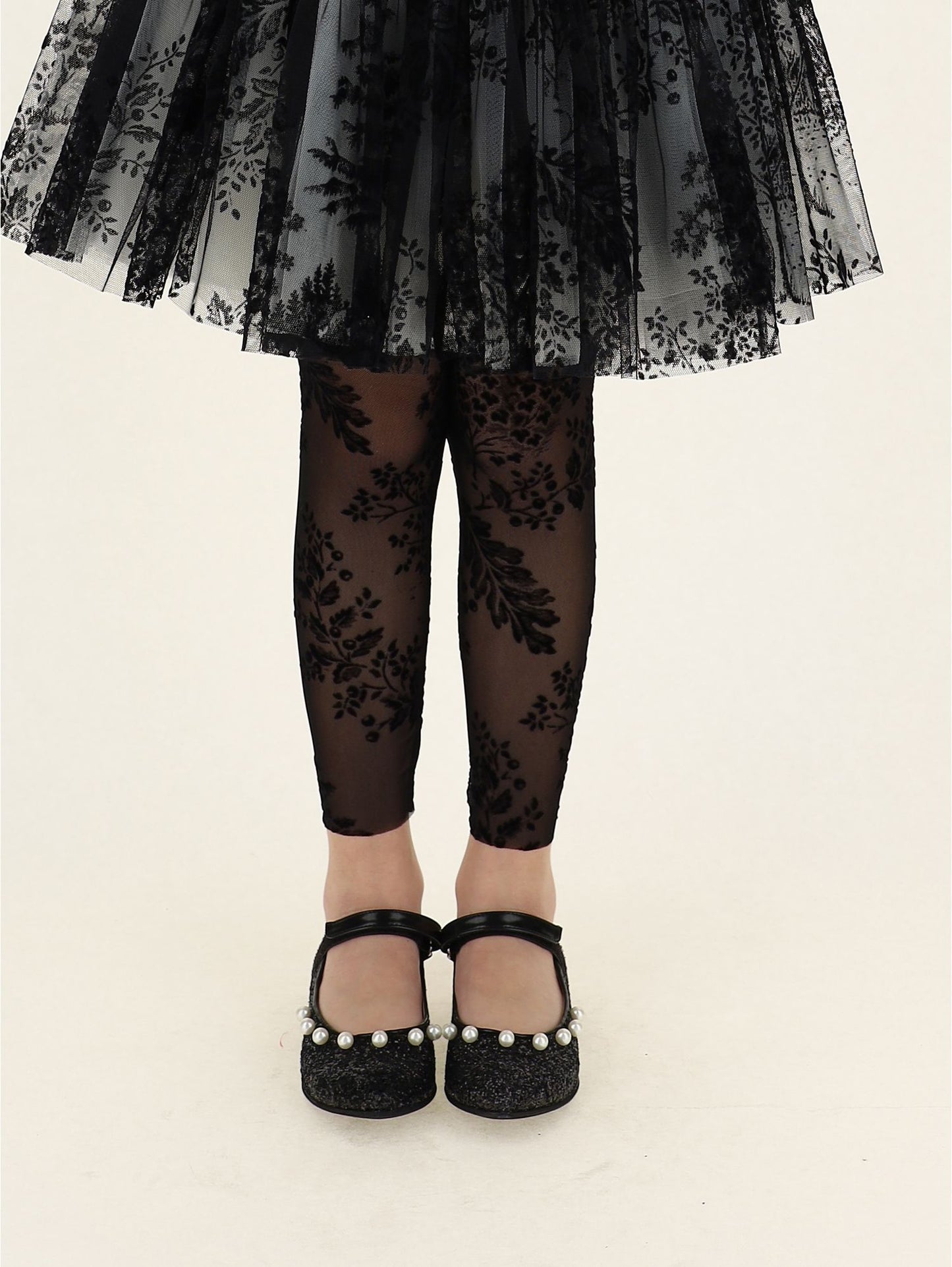 Flock tulle leggings