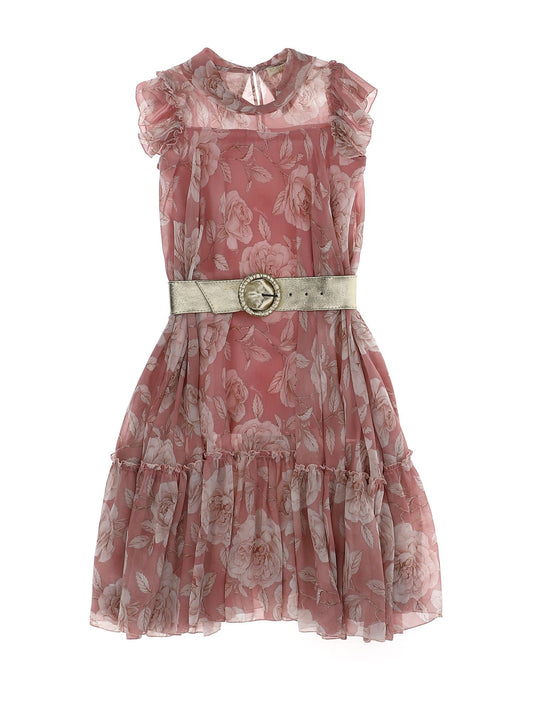 Long printed georgette dress