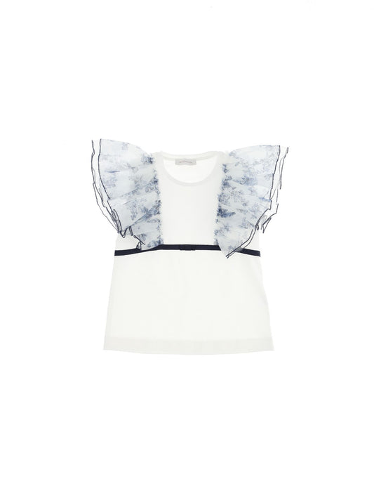 Jersey T-shirt with flower print