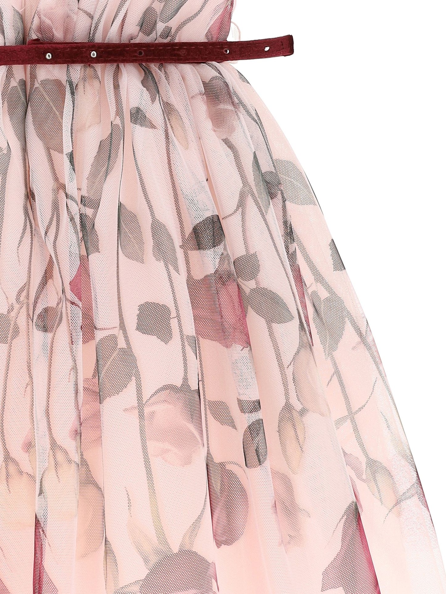 Abito tulle stampa rose