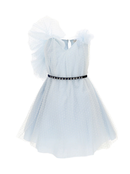 Abito in tulle flock monospalla