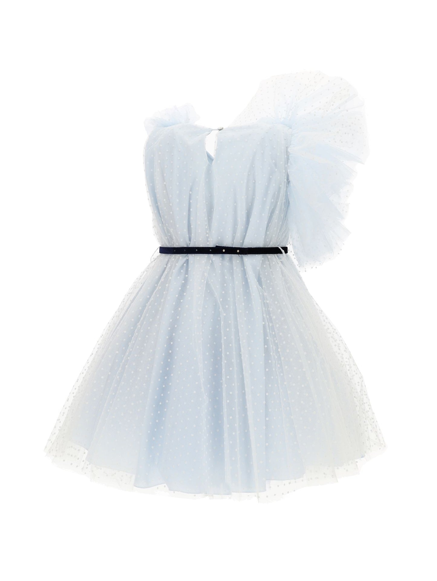 Abito in tulle flock monospalla