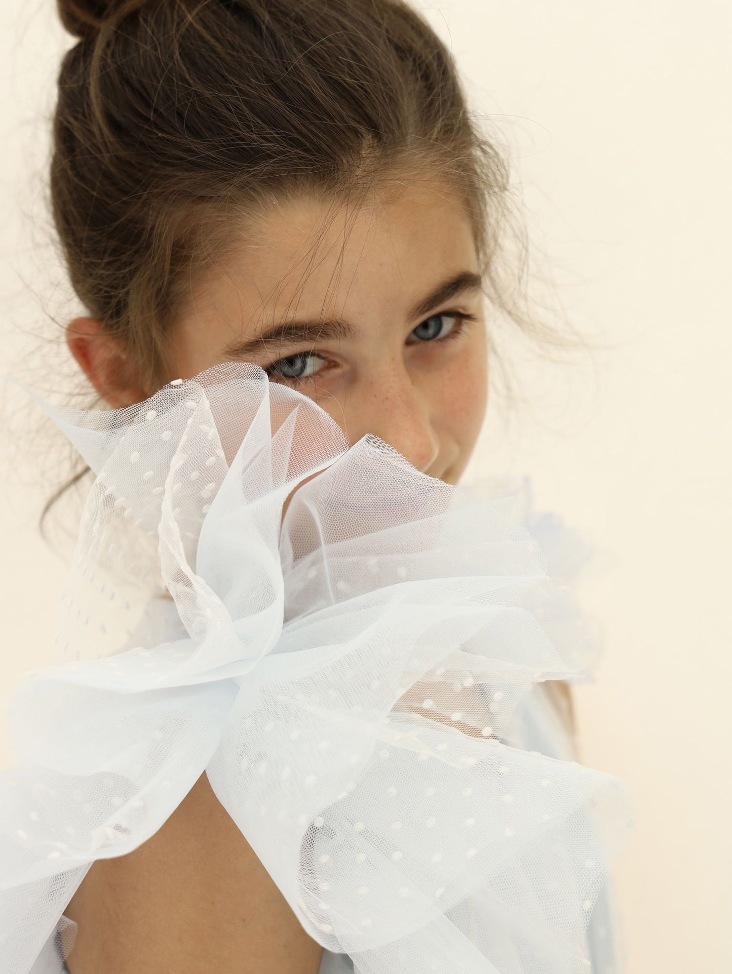 Abito in tulle flock monospalla