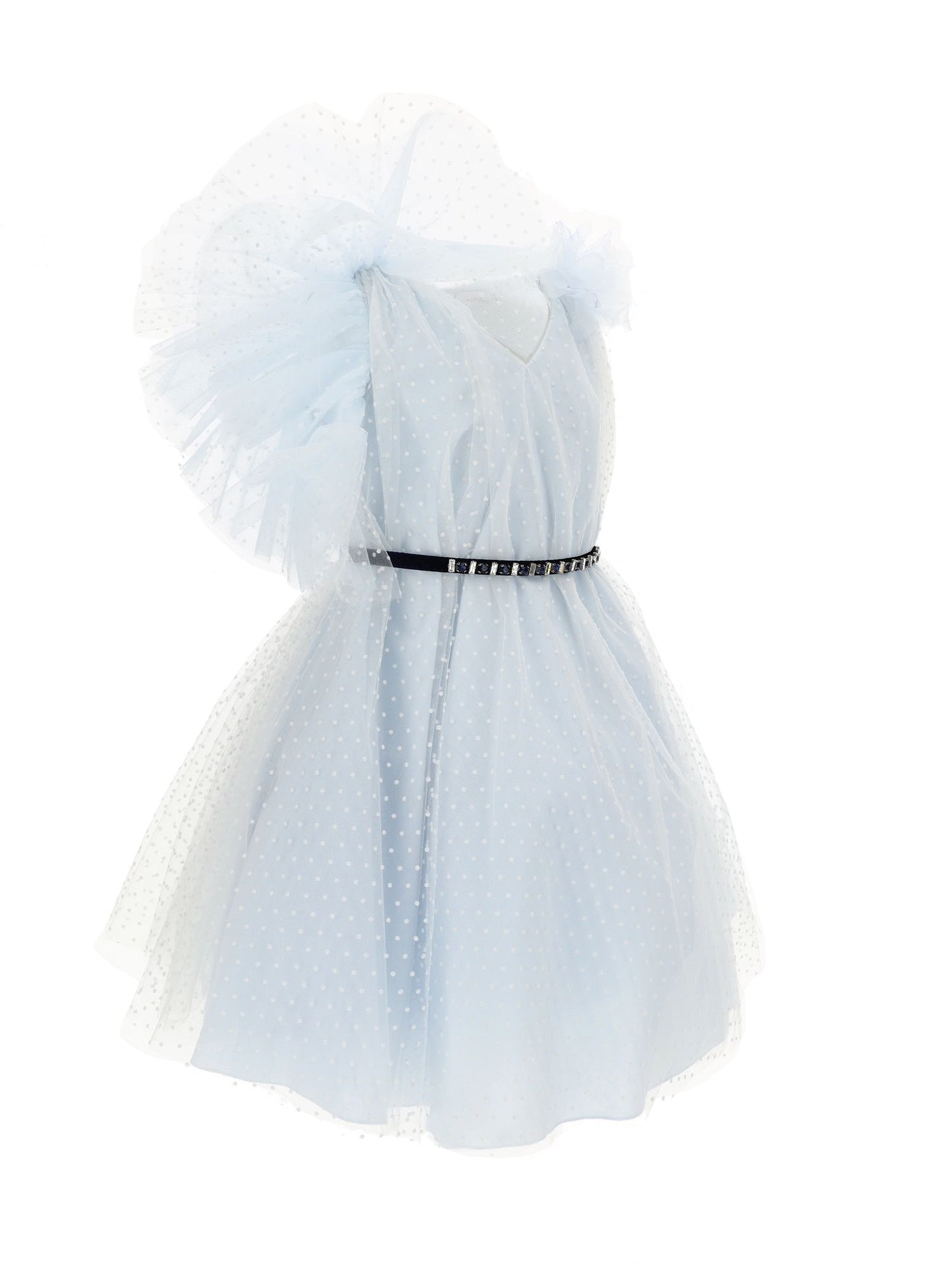 Abito in tulle flock monospalla