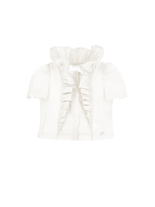 Poplin shirt with ruffles