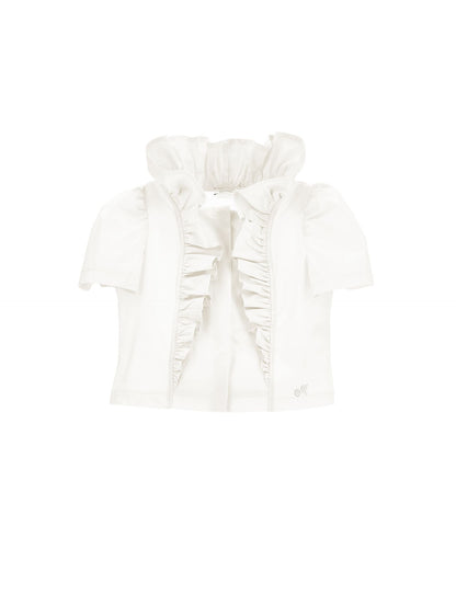 Poplin shirt with ruffles