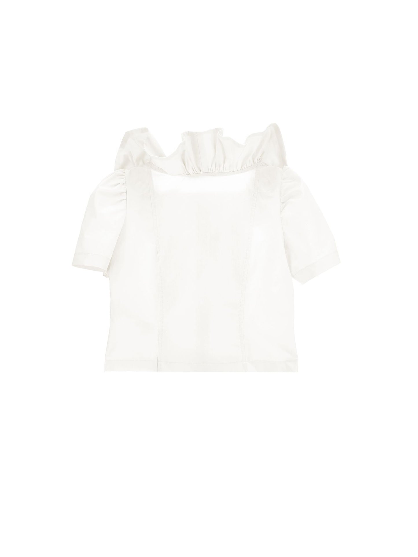 Poplin shirt with ruffles