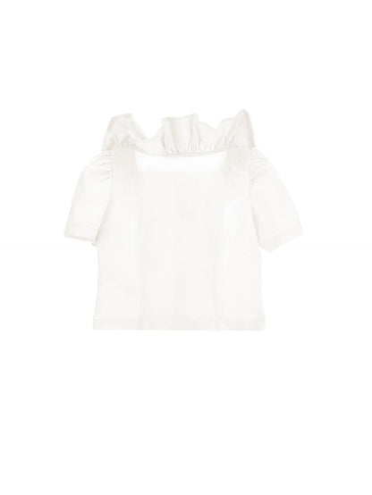 Poplin shirt with ruffles