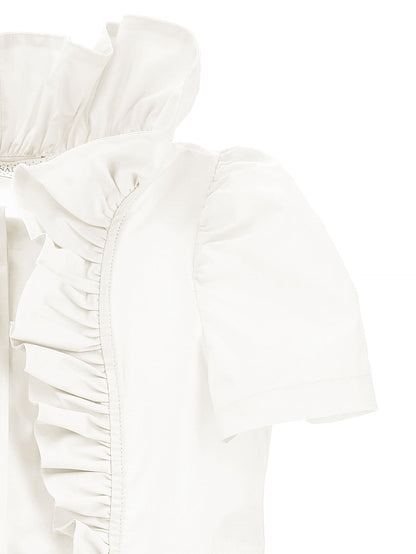 Poplin shirt with ruffles
