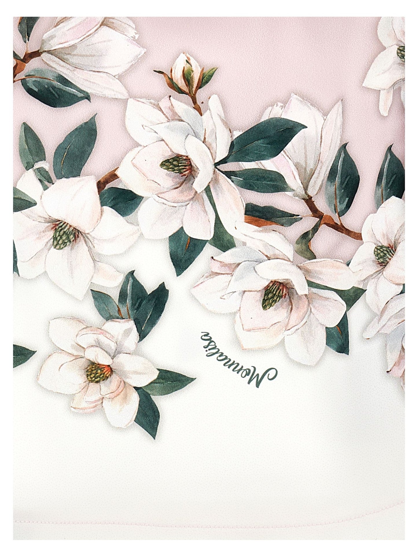 Magnolia print cropped top
