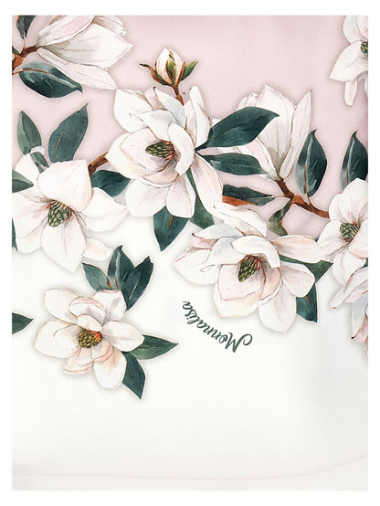 Magnolia print cropped top