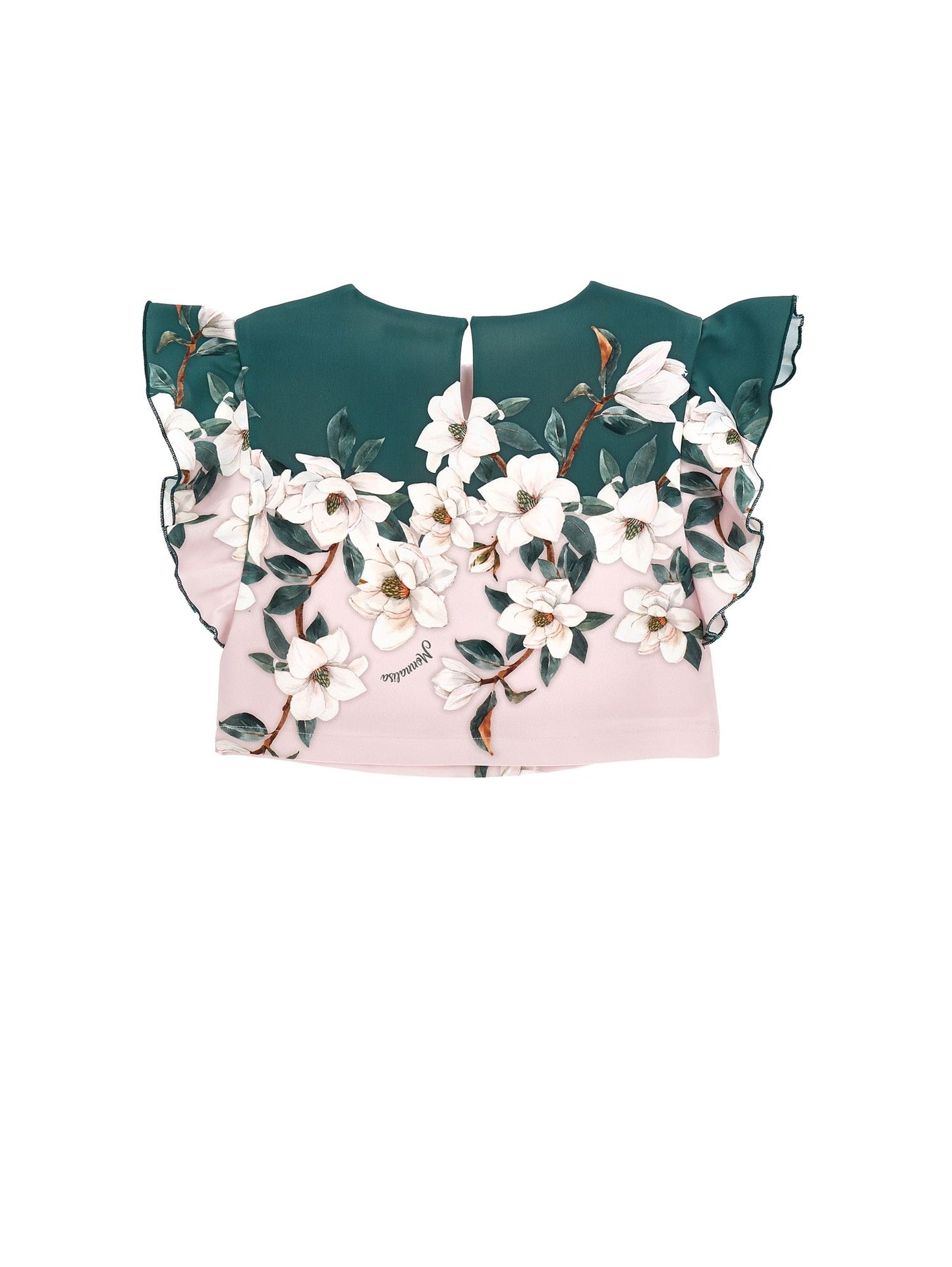 Magnolia print cropped top