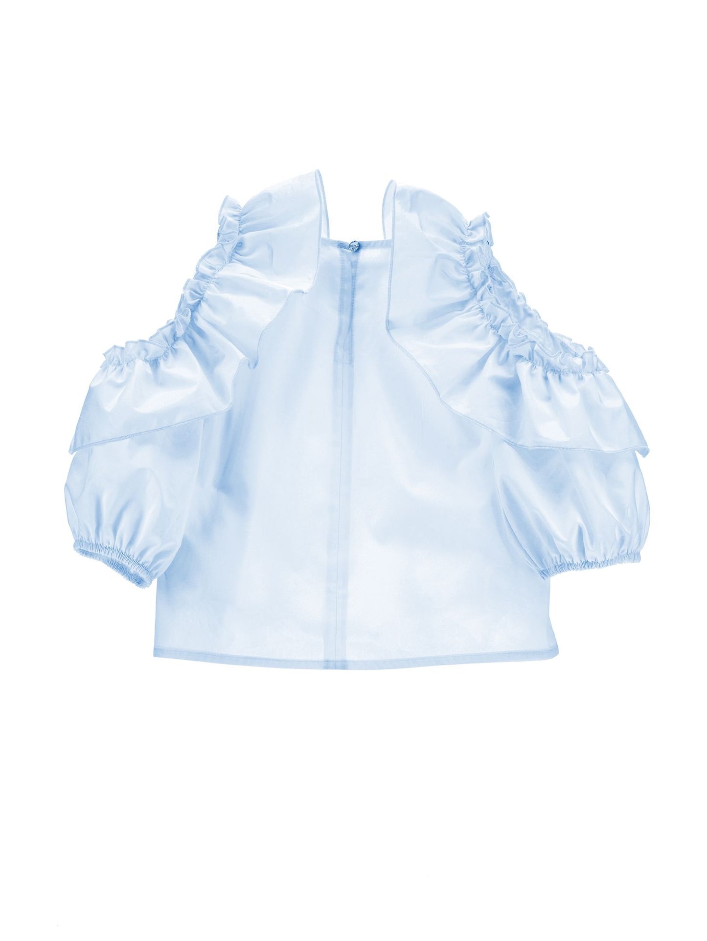 Lightweight poplin top with ruffles