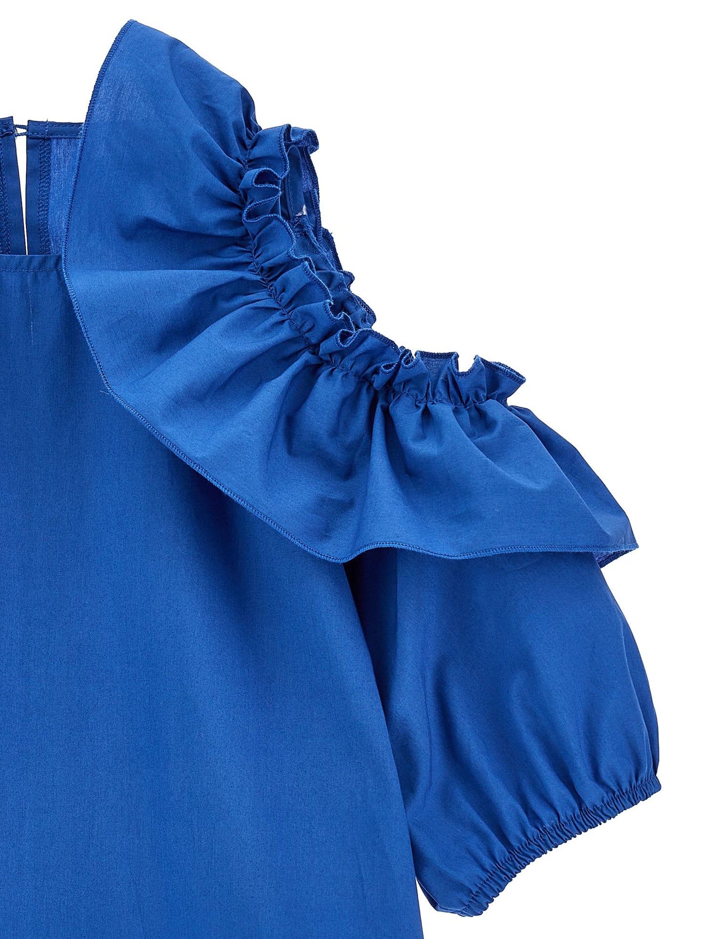Lightweight poplin top with ruffles