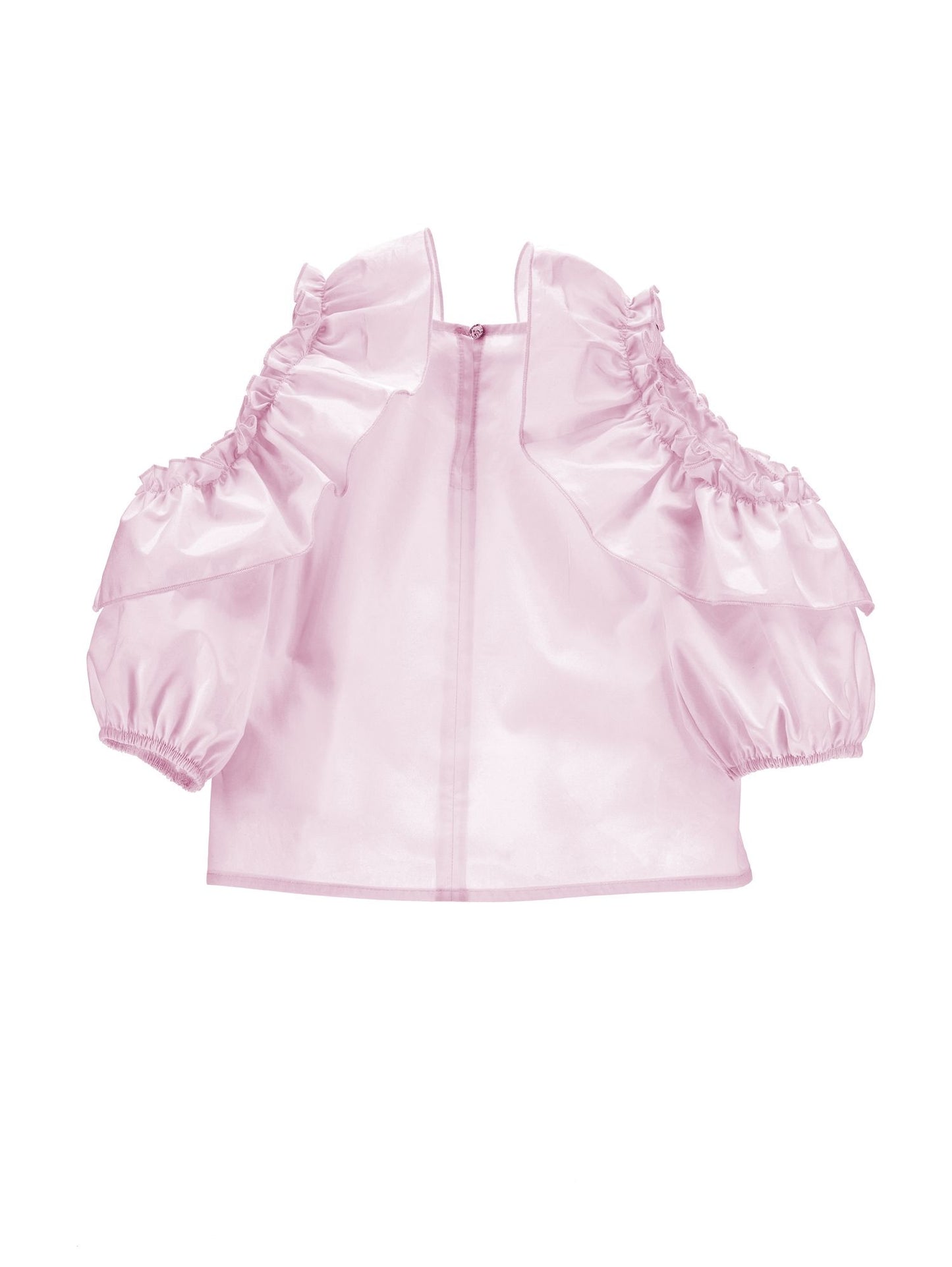 Lightweight poplin top with ruffles