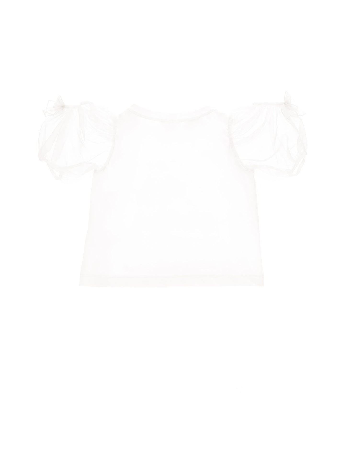 Jersey T-shirt with balloon sleeves