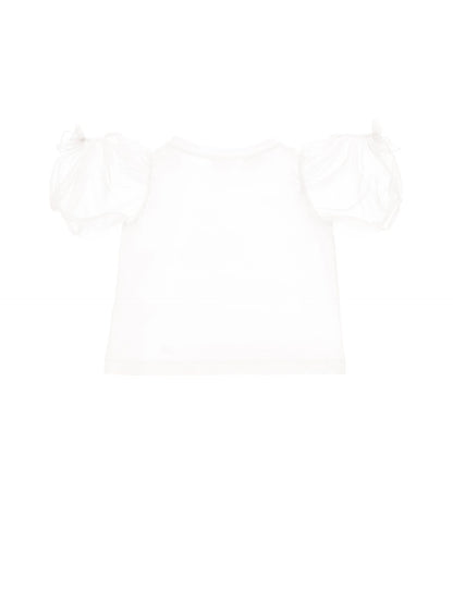 Jersey T-shirt with balloon sleeves