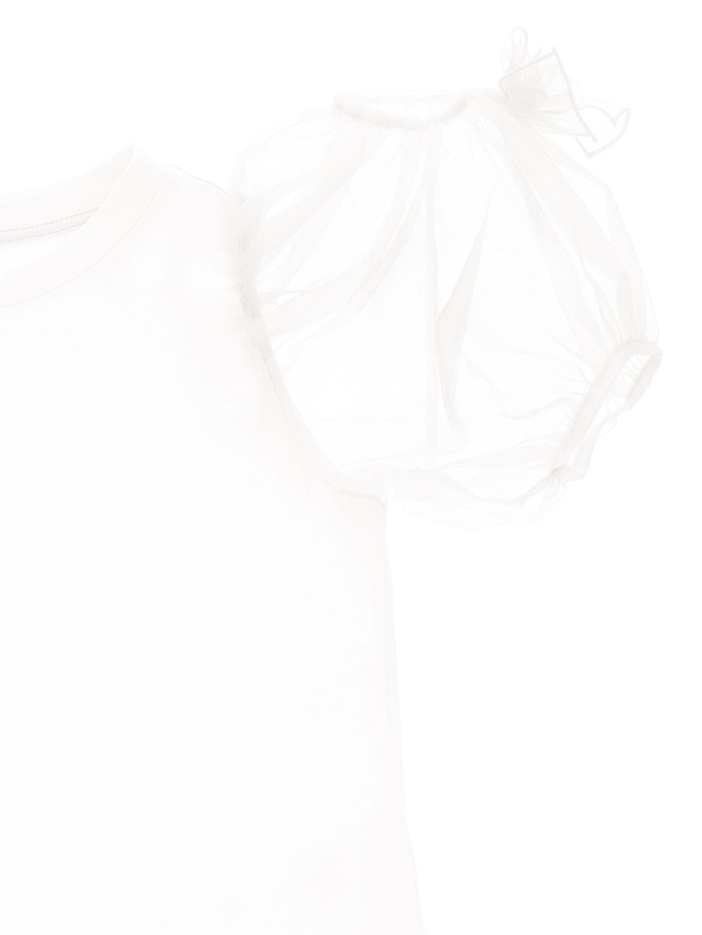 Jersey T-shirt with balloon sleeves