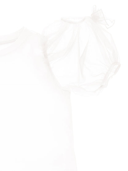 Jersey T-shirt with balloon sleeves