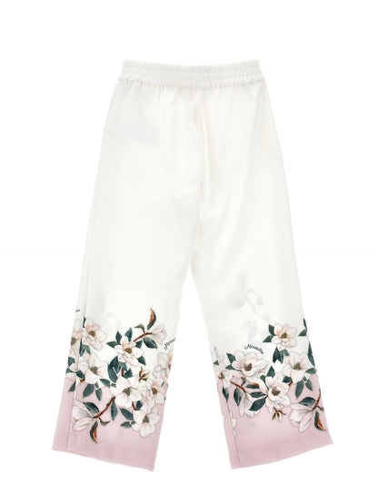 Magnolia print palazzo trousers