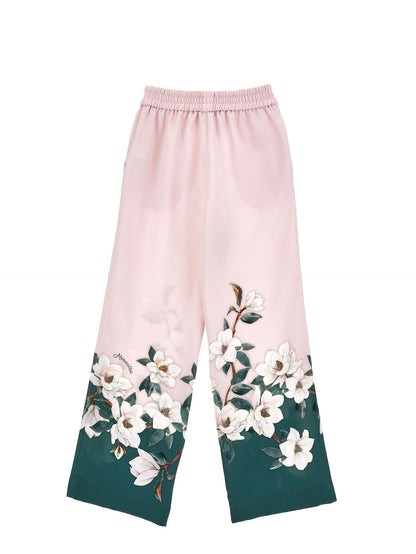 Magnolia print palazzo trousers