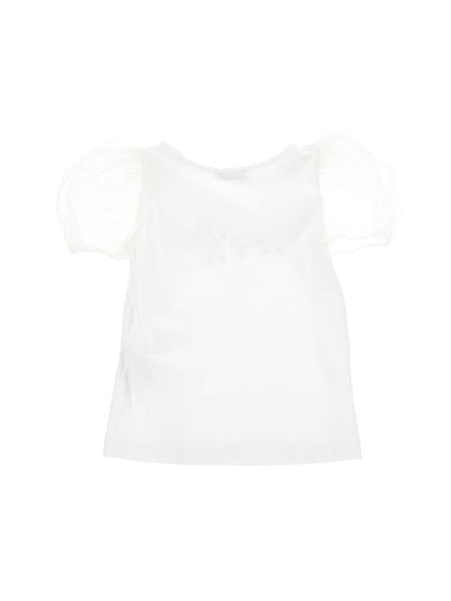 T-shirt jersey con maniche tulle