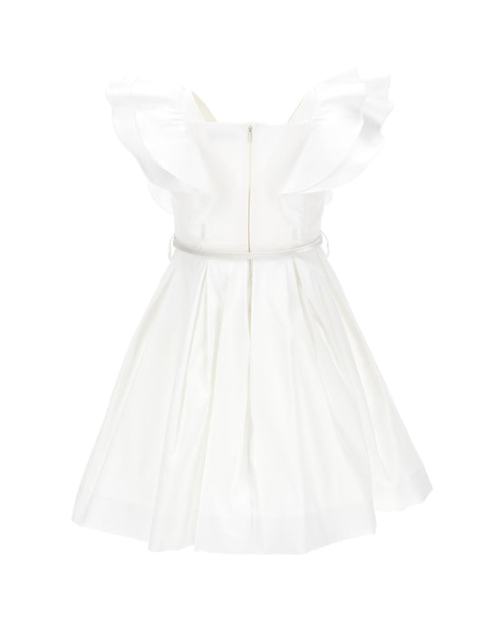 Faille dress with ruffles