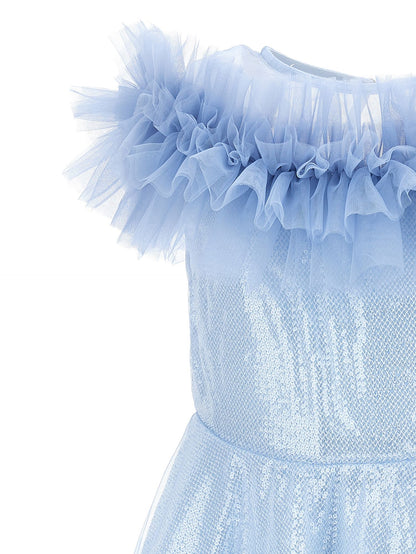 Abito paillettes con microvolants