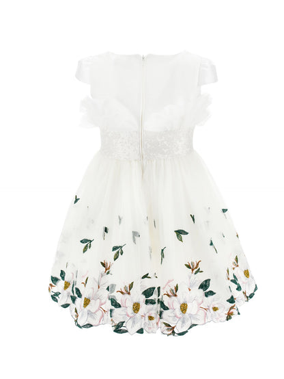 Abito in tulle ricamo magnolia