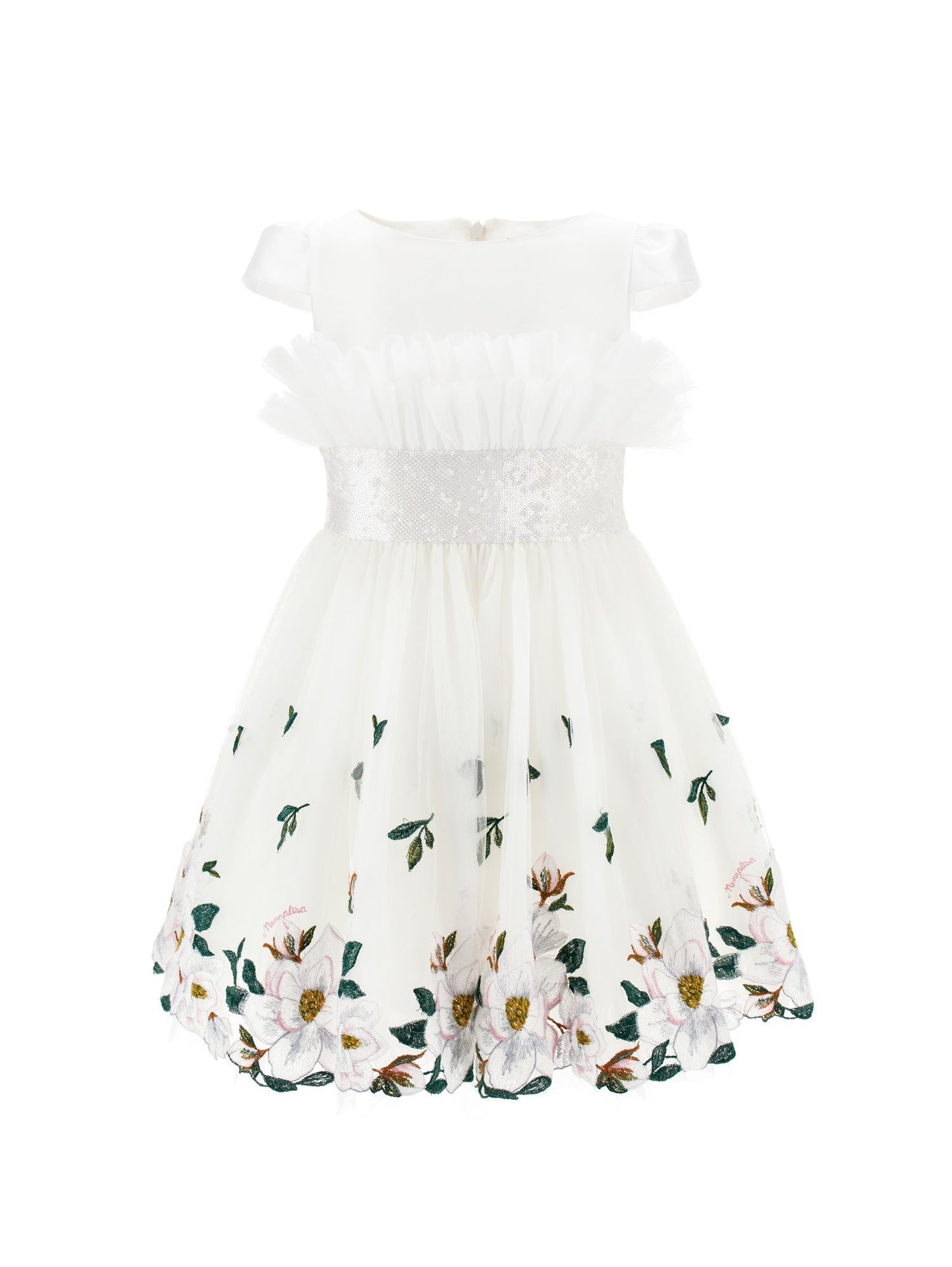 Abito in tulle ricamo magnolia