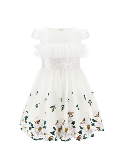 Abito in tulle ricamo magnolia