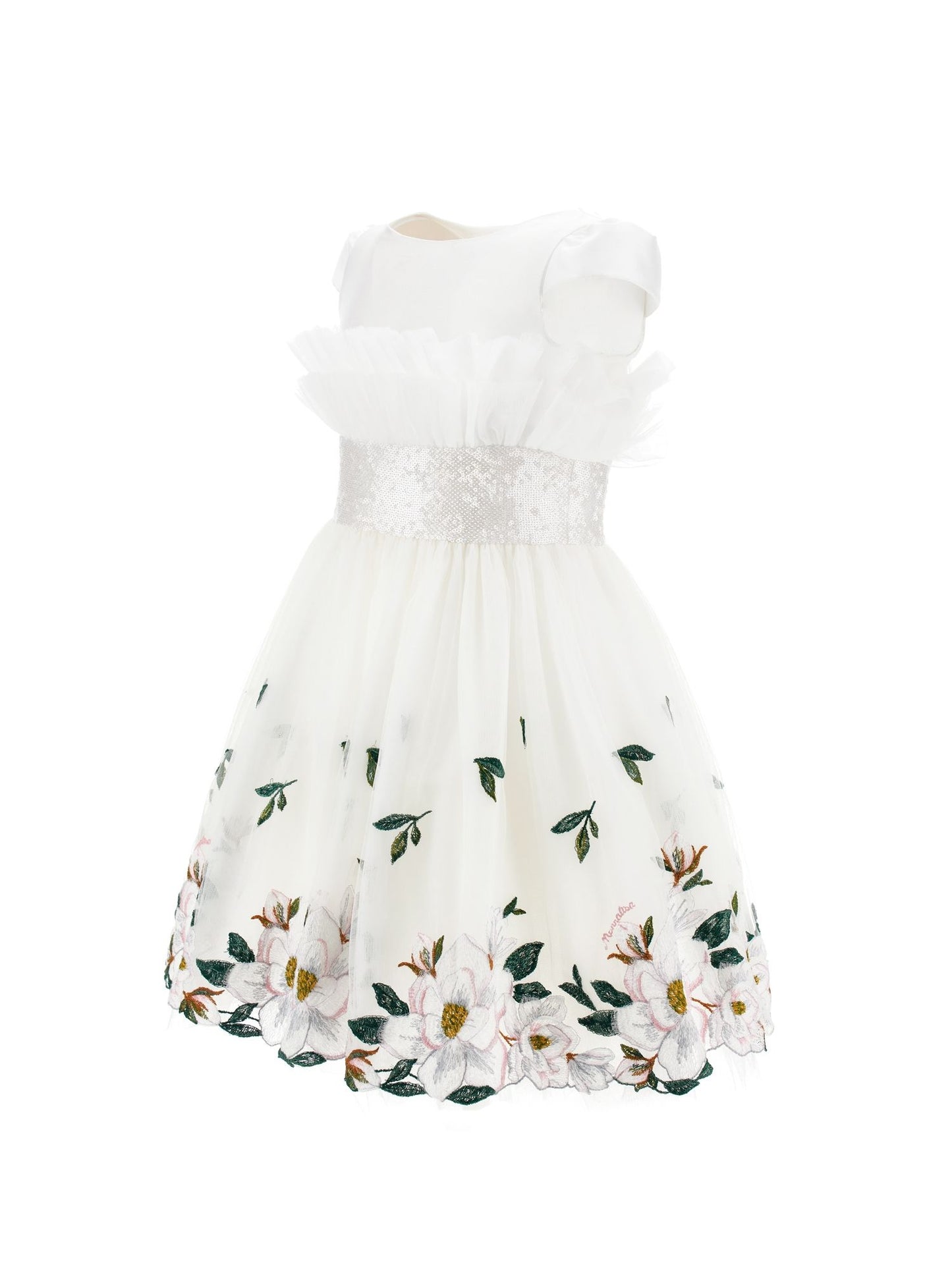 Abito in tulle ricamo magnolia