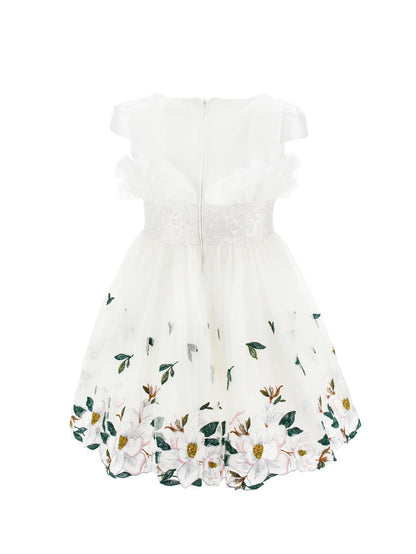 Abito in tulle ricamo magnolia