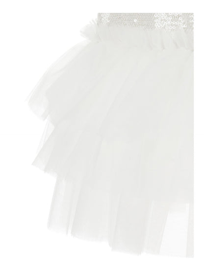 Abito paillettes con tulle