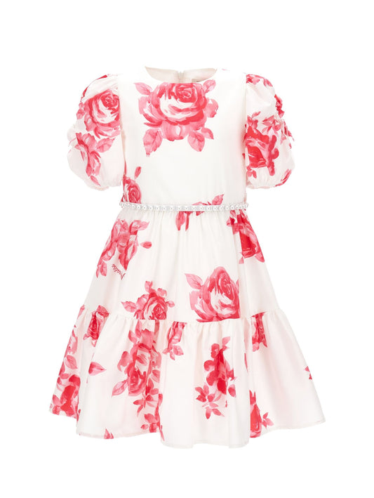 Rose print cotton dress