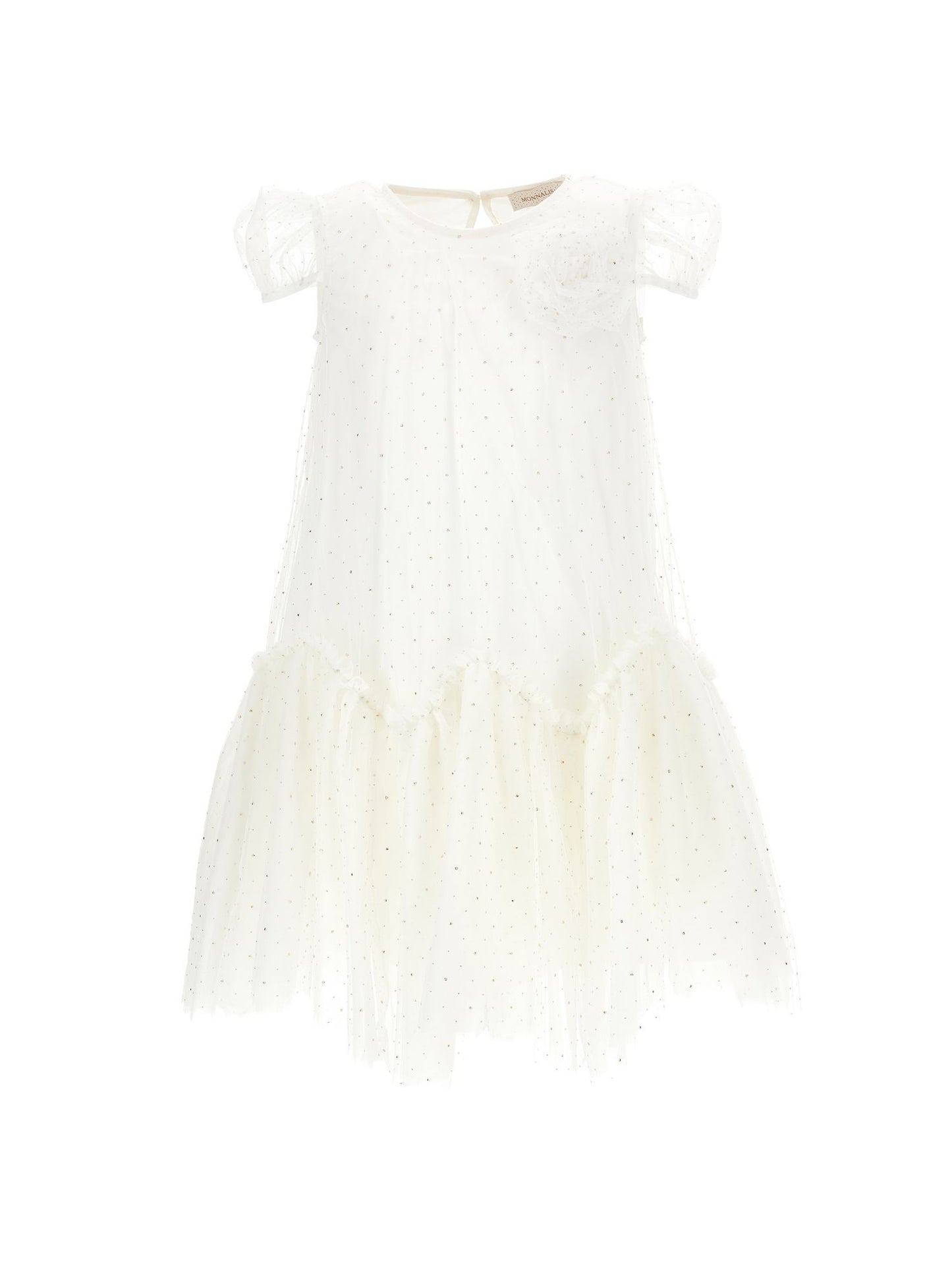 Abito tulle con balze a guglia