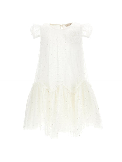 Abito tulle con balze a guglia