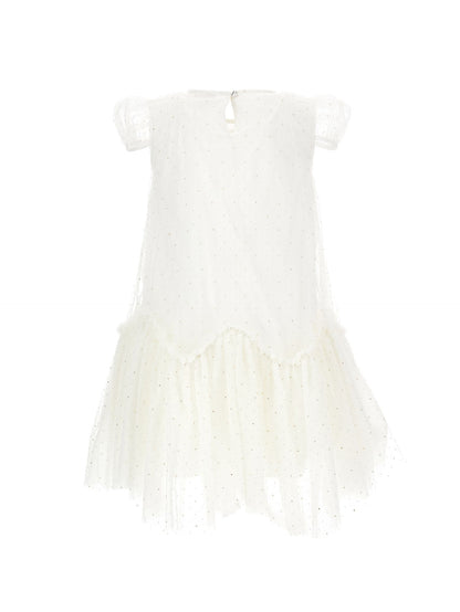 Abito tulle con balze a guglia