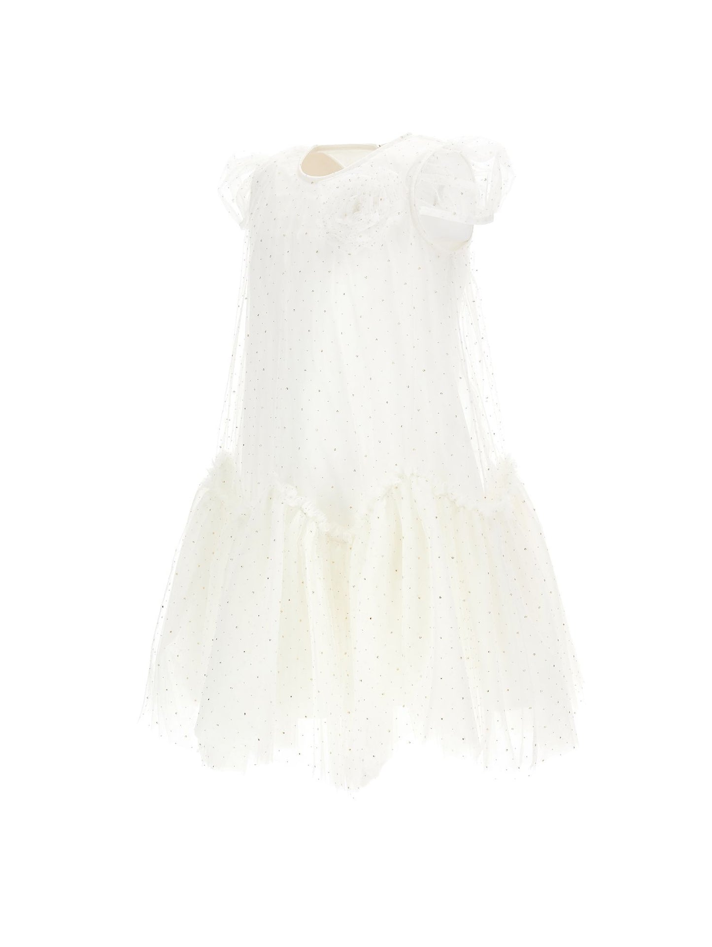 Abito tulle con balze a guglia