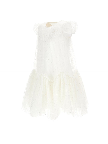 Abito tulle con balze a guglia