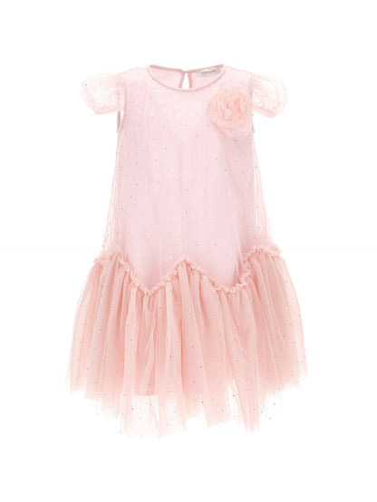 Abito tulle con balze a guglia